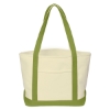 Heavy Cotton Canvas Boat Tote Bag Natural w/Lime Green