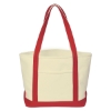 Heavy Cotton Canvas Boat Tote Bag Natural w/Red