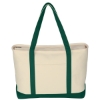 Large Heavy Cotton Canvas Boat Tote  Silk Screened Natural w/Forest Green