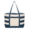 Cotton Canvas Nautical Tote  Silk Screen Natural w/Navy Blue