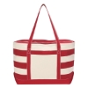 Cotton Canvas Nautical Tote  Silk Screen Natural w/Red