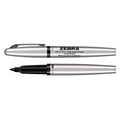 Printed Zebra PM-701 Stainless Steel Permanent Markers with Fine Bullet Tip