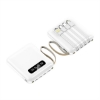 Custom 10000mAh Power Bank With Built-In Cables - White