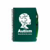 Green Plastic Spiral Bound Jotter with Pen