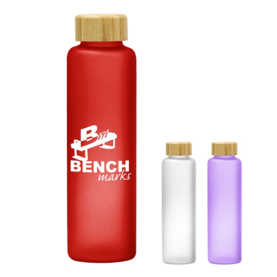 Picture of 20 Oz. Belle Glass Bottle With Bamboo Lid