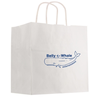 Picture of Kraft Paper White Shopping Bag - 10" X 13"