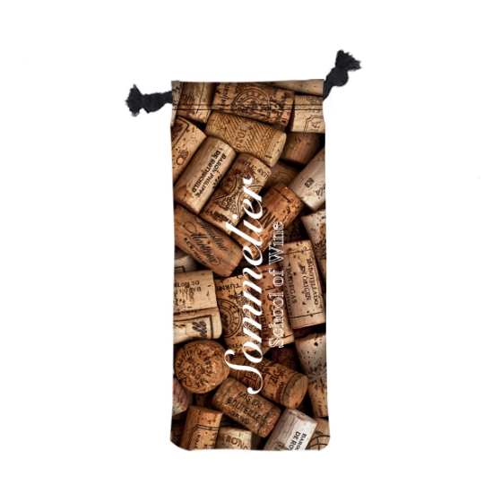 Picture of 6" W X 15.5" H Wine Drawstring Bag