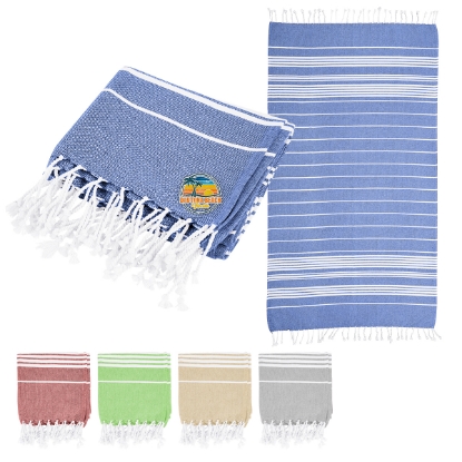 Picture of Recycled Beach Blanket With Tassel Fringe