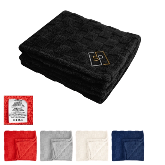 Picture of Rpet Checkered Sherpa Blanket