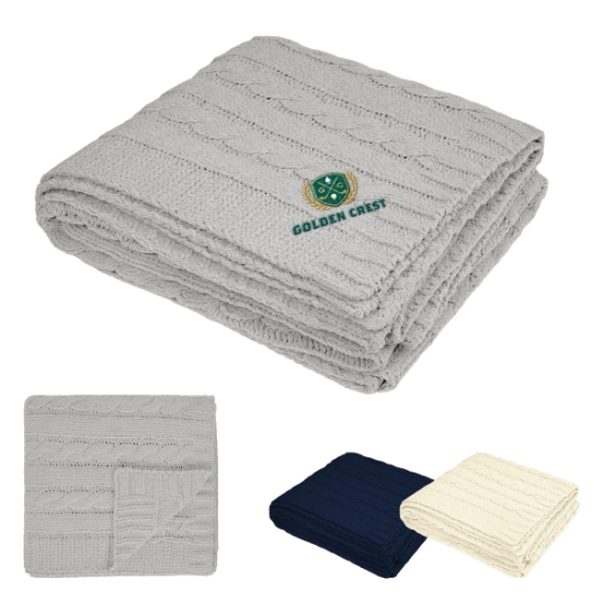 Picture of Cable Knit Rpet Chenille Blanket