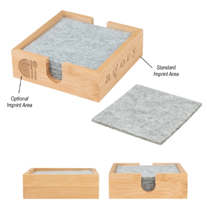 Picture of Bamboo & Recycled Felt Coaster Set