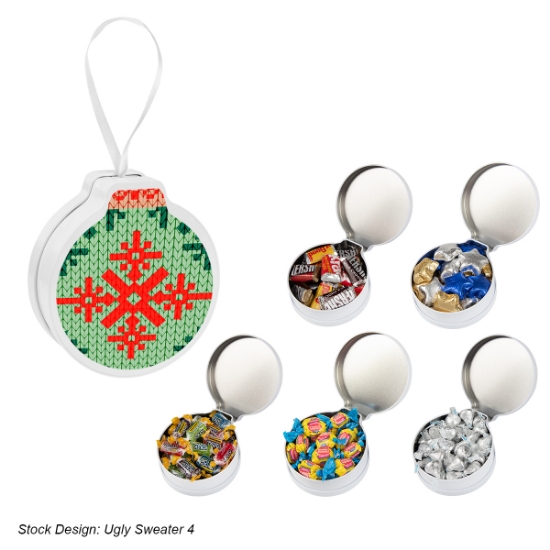 Picture of Full Color Ornament Tin With Candy