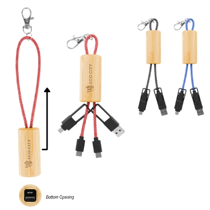 Picture of Bamboo Slider Multi-chargin Cables