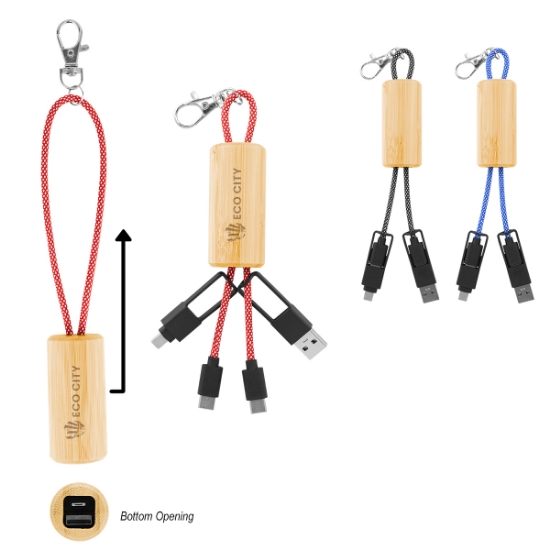 Picture of Bamboo Slider Multi-chargin Cables