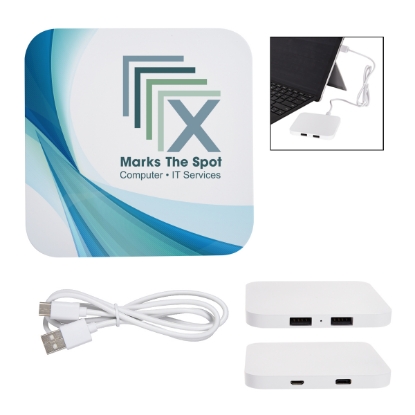 Picture of Power Up 2-port Usb Hub & Wireless Charging Pad