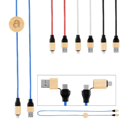 Picture of 3' 60w Bamboo & Rpet Fast Charging Cable