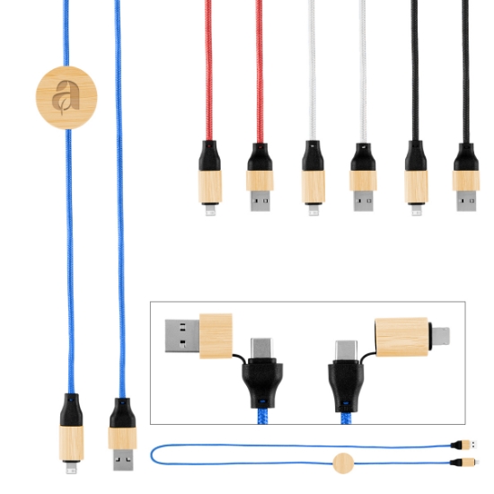 Picture of 3' 60w Bamboo & Rpet Fast Charging Cable
