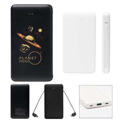 Picture of 10,000 Mah Power Bank With Integrated Cables