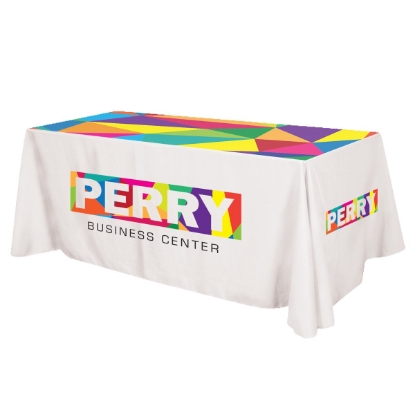 Picture of Flat All Over Dye Sub Table Cover - 3-sided, Fits 8' Table