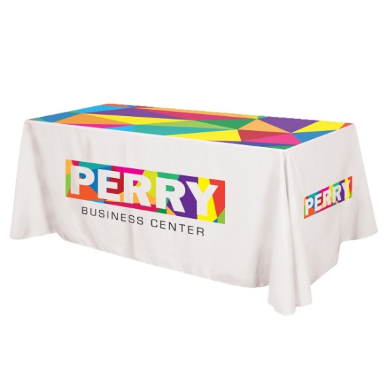 Picture of Flat All Over Dye Sub Table Cover - 3-sided, Fits 8' Table