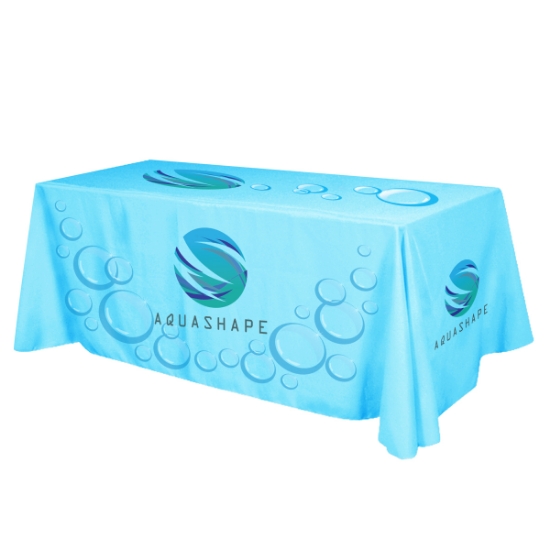 Picture of Flat All Over Dye Sub Table Cover - 4-sided, Fits 8' Table