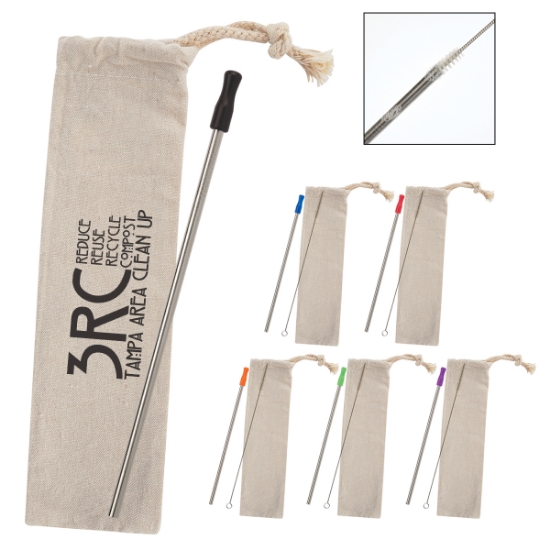 Picture of Stainless Straw Kit With Cotton Pouch