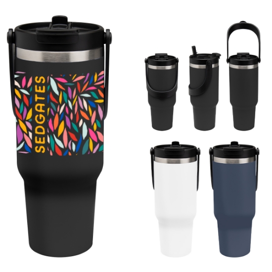 Picture of 40 Oz. Full Color Peak Intrepid Recycled Stainless Steel Tumbler