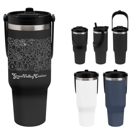 Picture of 40 Oz. Full Laser Peak Intrepid Recycled Stainless Steel Tumbler