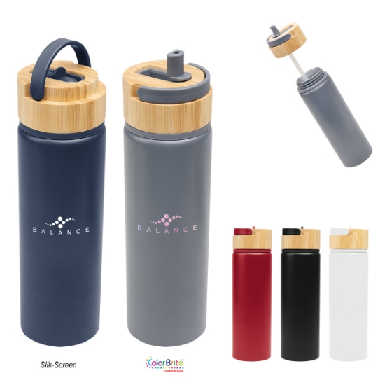 Picture of 27 Oz. Ellis Recycled Aluminum Bottle With Bamboo Lid