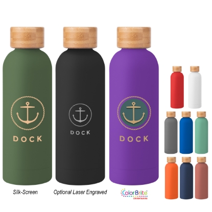 Picture of 17 Oz. Blair Recycled Stainless Steel Bottle With Bamboo Lid
