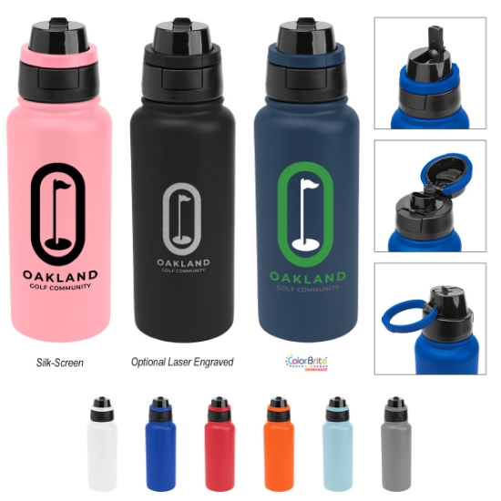 Picture of 32 Oz. Pop Sip & Chug Recycled Stainless Steel Bottle