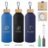 Picture of 25 Oz. Blaire Recycled Aluminum Bottle With Bamboo Lid And Carry Handle