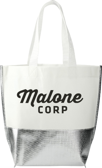 Picture of Large Laminated Metallic Bottom Tote