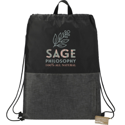 Picture of Ash Zippered Recycled Drawstring Bag