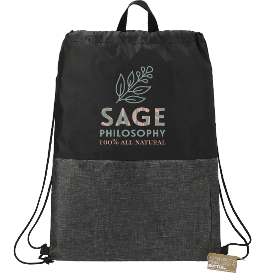 Picture of Ash Zippered Recycled Drawstring Bag