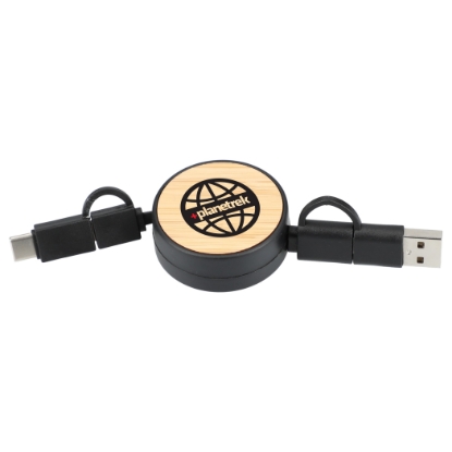 Picture of FSC® 100% Bamboo Retractable 5-in-1 Charging Cable