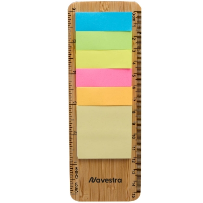 Picture of FSC® Certified Bamboo Ruler with Sticky Notes