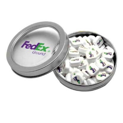 Picture of Candy Window Tin Short Round With Printed Mints