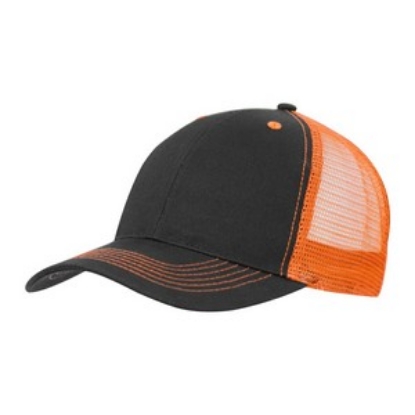 VHDW007 Color Accent Mesh Snapback Cap Black/Blaze