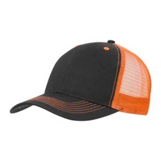 VHDW007 Color Accent Mesh Snapback Cap Black/Blaze