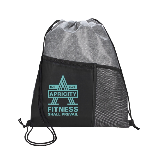 Good Value™ Heathered RPET Non-Woven Drawstring Backpack - Black