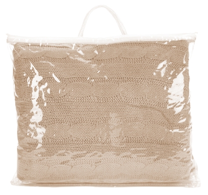 Cable Knit Sherpa Blanket - Cream