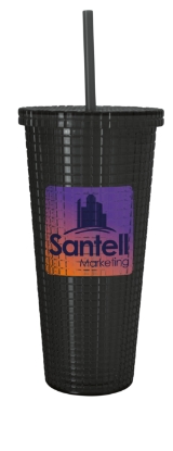 Good Value™ Square-Pattern Double-Wall Tumbler - 23 oz. - Black
