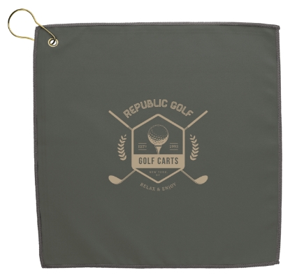 Good Value™ RPET Double Layer Golf Towel - Gray