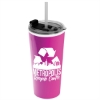 Garyline® Roadmaster Travel Tumbler with 2-in-1 Lid with Straw - 18 oz. - Hotpink