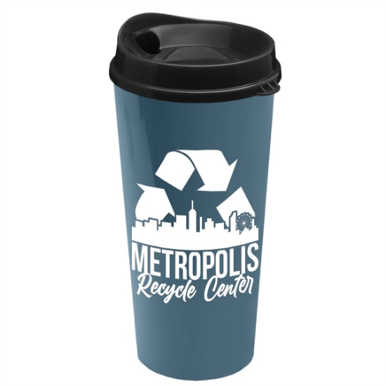 Garyline® Roadmaster Recycled Travel Tumbler with Sip Lid - 20 oz. - Ecoblue