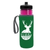 Garyline® Lifeguard Bottle with Push-Pull Lid and Insulated Caddy - 24 oz. - Translucent Fuschia