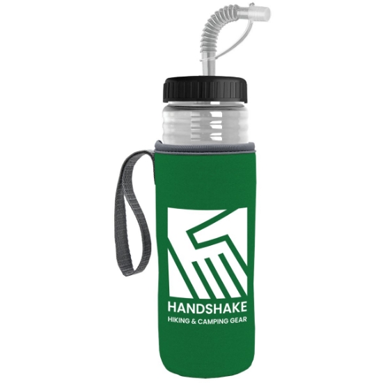 Garyline® Lifeguard Bottle with Straw Lid and Insulated Caddy - 24 oz. - Clear