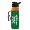 Garyline® Wave Tritan® Bottle with Drink-Thru Lid and Insulated Caddy - 24 oz. - Translucent Orange