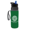 24 Oz. Transparent Bottle & Caddy - Flip Straw Lid - Smoke